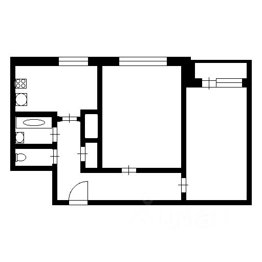 Планировка этой квартиры по данным Циан