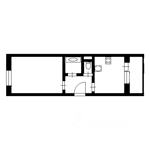 Планировка этой квартиры по данным Циан