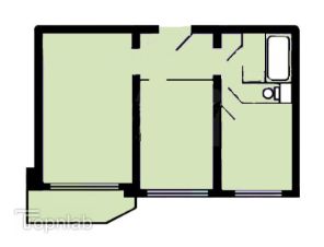 2-комн.кв., 51 м², этаж 12