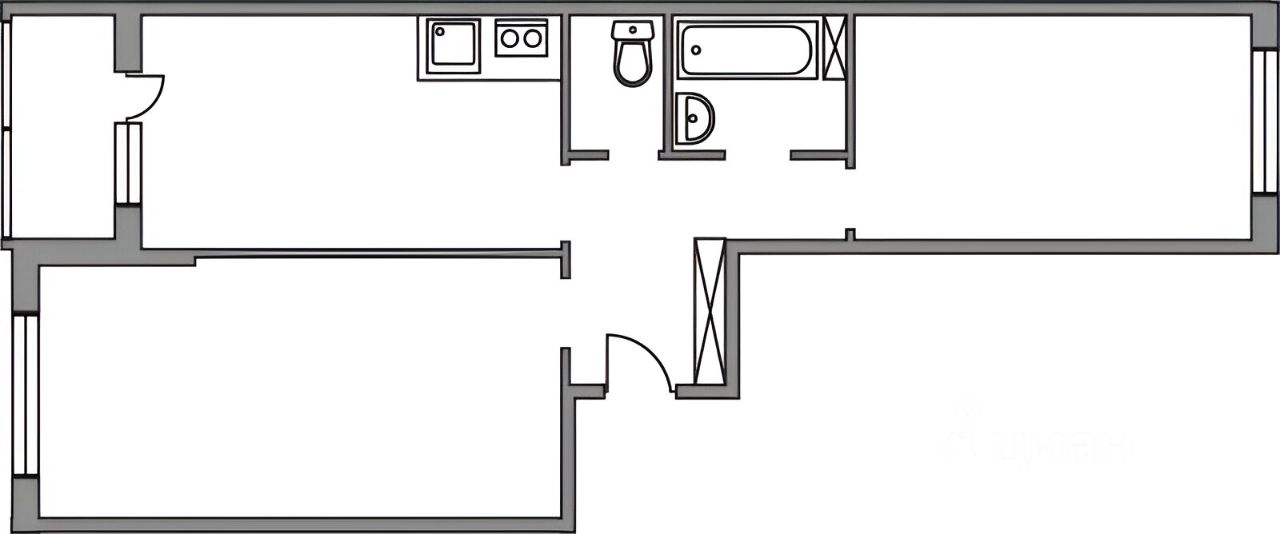 Планировка этой квартиры по данным Циан