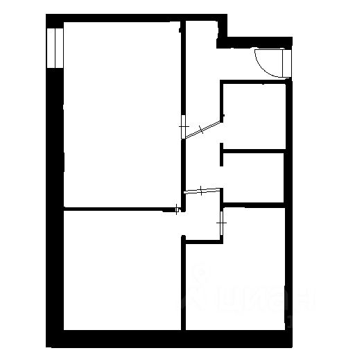 Планировка этой квартиры по данным Циан