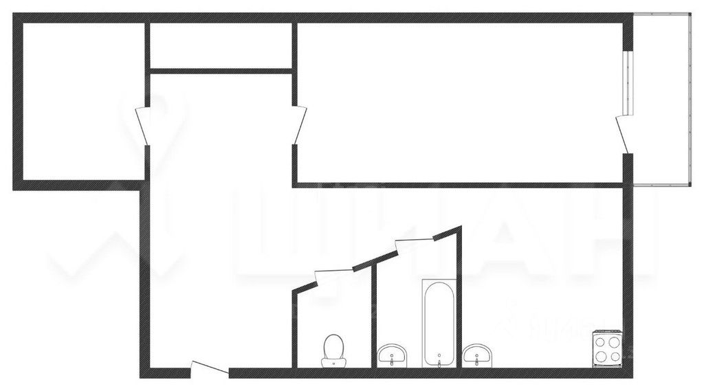 Планировка этой квартиры по данным Циан