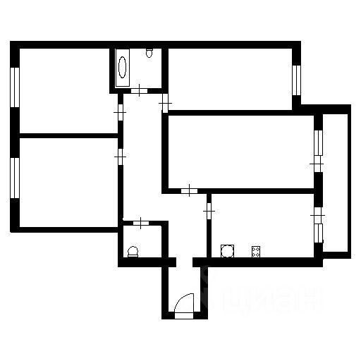 Планировка этой квартиры по данным Циан