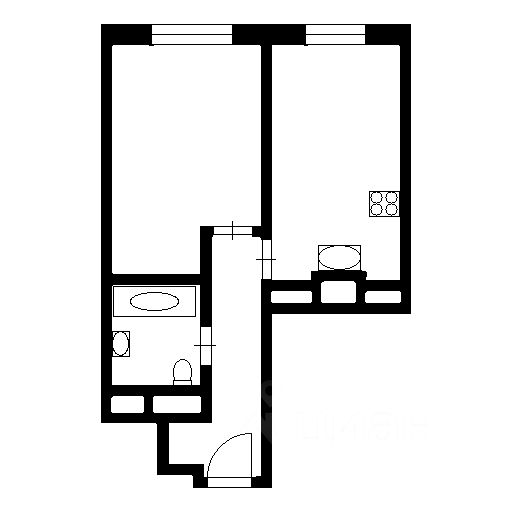 Планировка этой квартиры по данным Циан