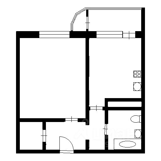 Планировка этой квартиры по данным Циан