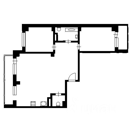 Планировка этой квартиры по данным Циан
