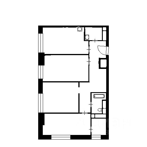 Планировка этой квартиры по данным Циан