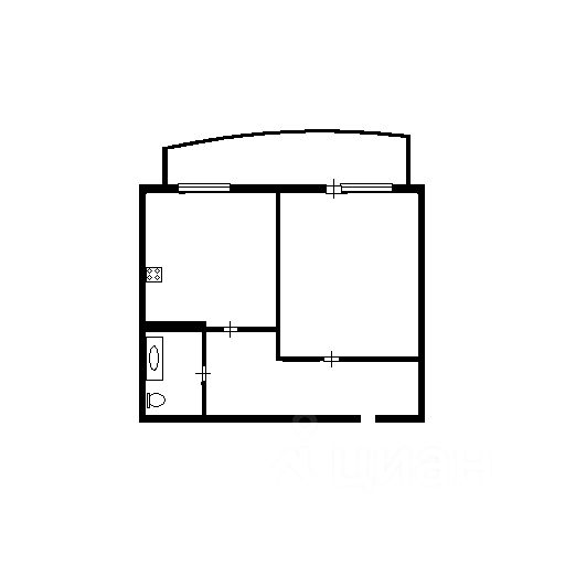 Планировка этой квартиры по данным Циан