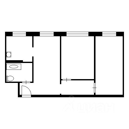 Планировка этой квартиры по данным Циан