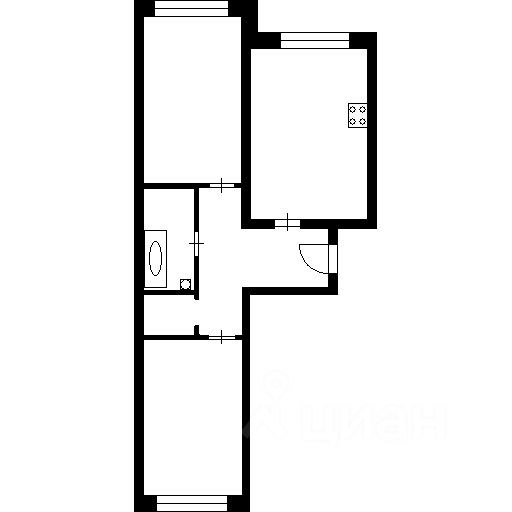 Планировка этой квартиры по данным Циан