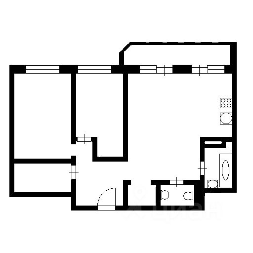 Планировка этой квартиры по данным Циан