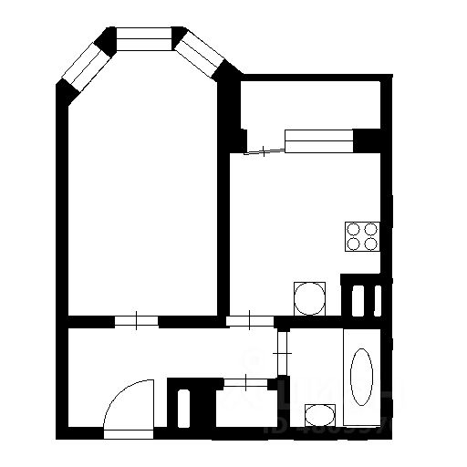 Планировка этой квартиры по данным Циан
