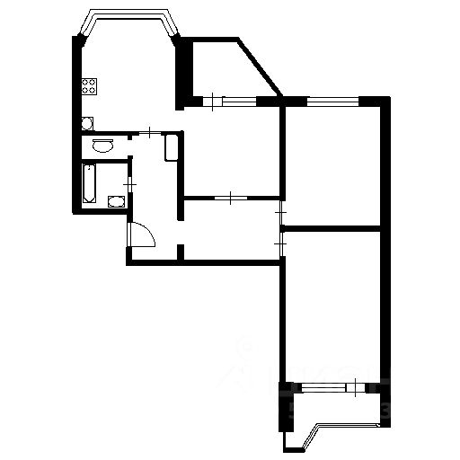 Планировка этой квартиры по данным Циан