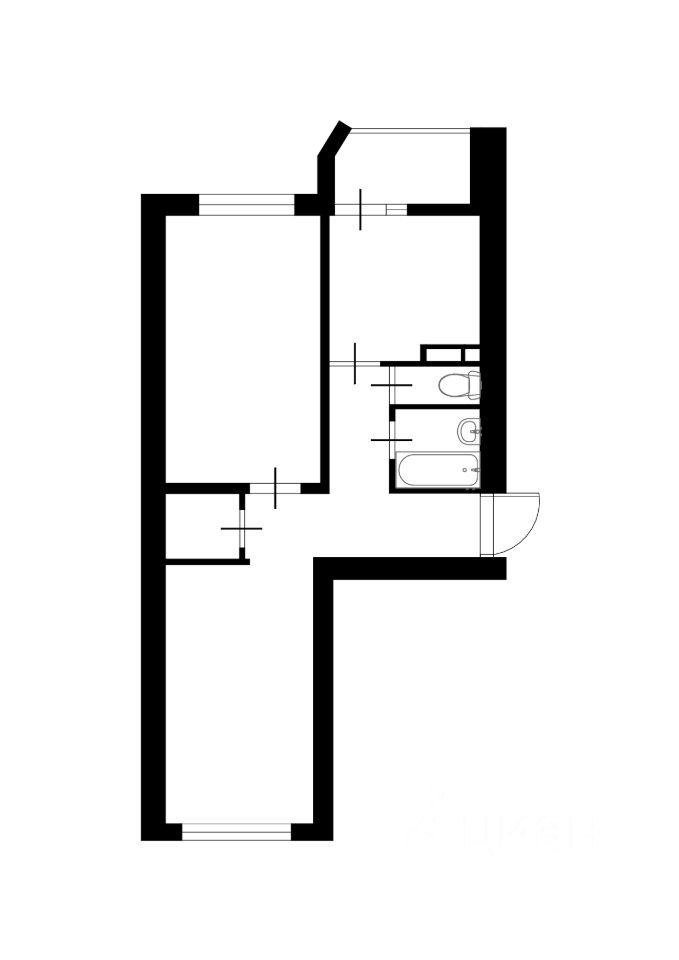 Планировка этой квартиры по данным Циан