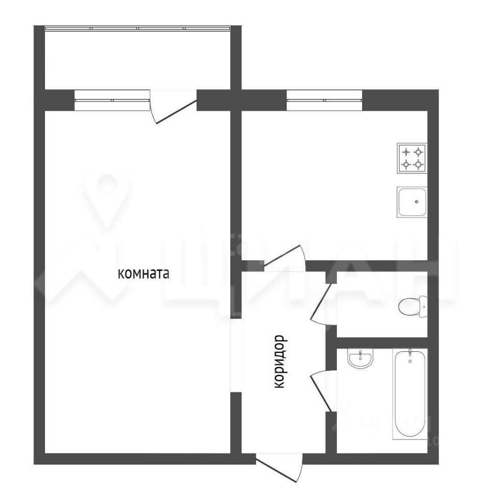 Планировка этой квартиры по данным Циан