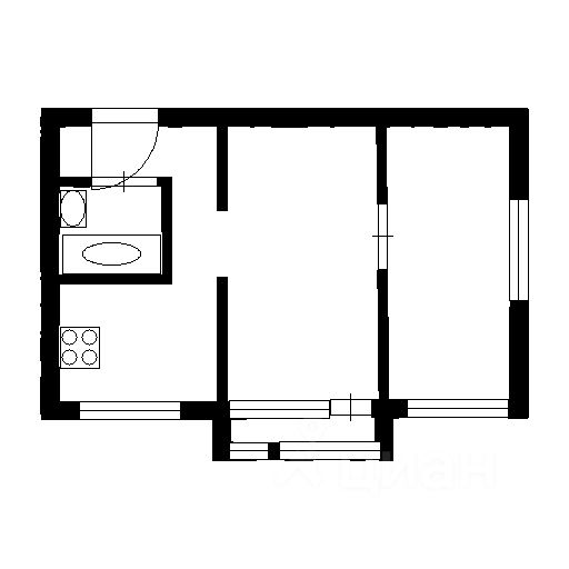 Планировка этой квартиры по данным Циан