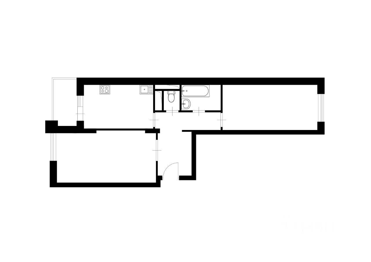 Планировка этой квартиры по данным Циан