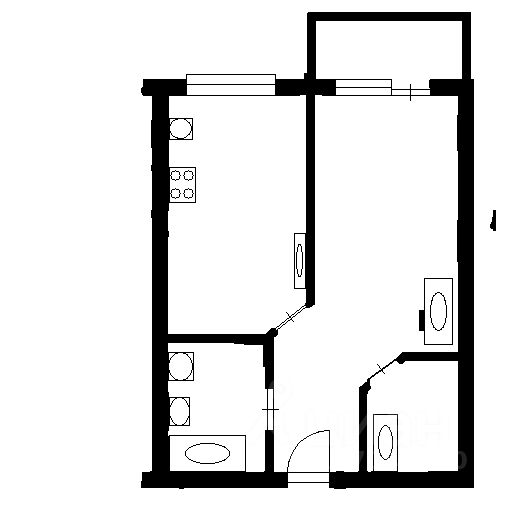 Планировка этой квартиры по данным Циан