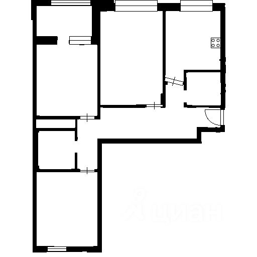 Планировка этой квартиры по данным Циан