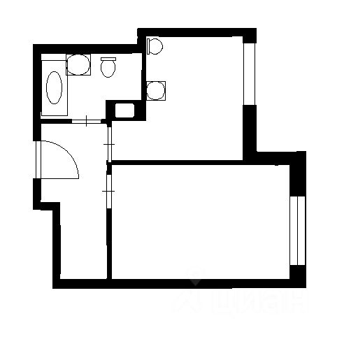 Планировка этой квартиры по данным Циан