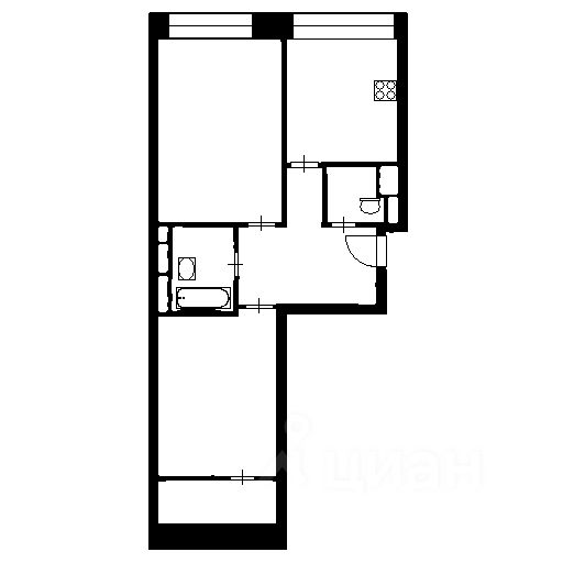 Планировка этой квартиры по данным Циан