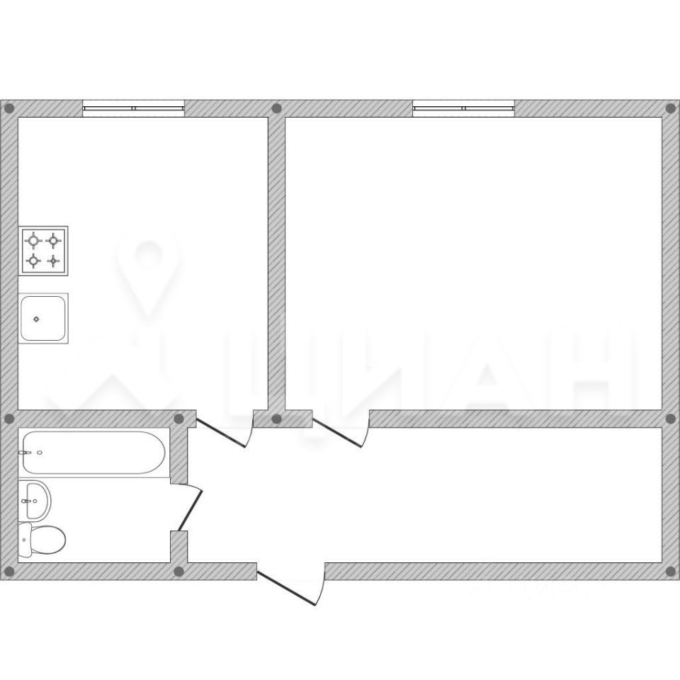 Планировка этой квартиры по данным Циан