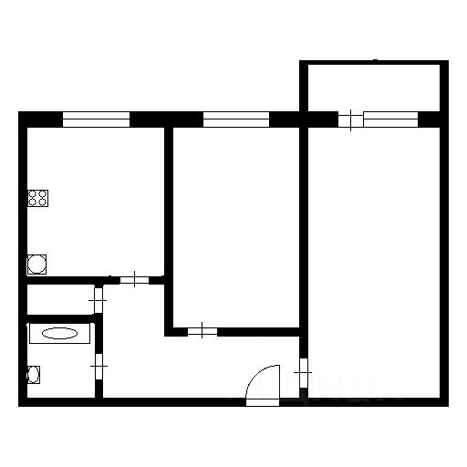 Планировка этой квартиры по данным Циан