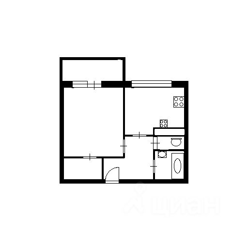Планировка этой квартиры по данным Циан