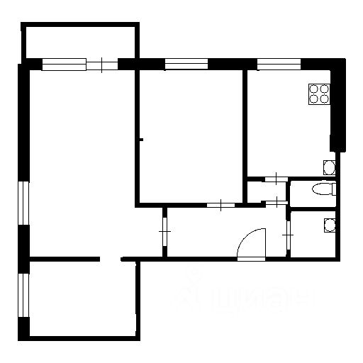 Планировка этой квартиры по данным Циан