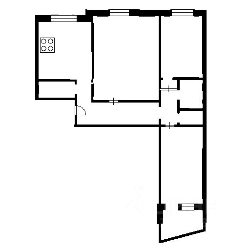 Планировка этой квартиры по данным Циан
