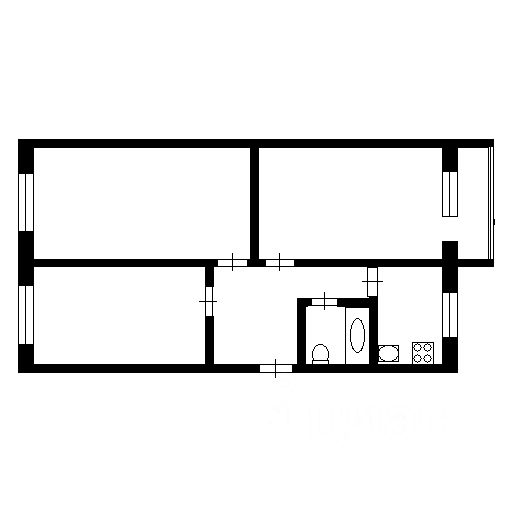 Планировка этой квартиры по данным Циан