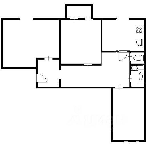 Планировка этой квартиры по данным Циан