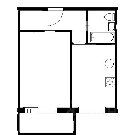 Планировка этой квартиры по данным Циан