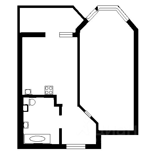 Планировка этой квартиры по данным Циан