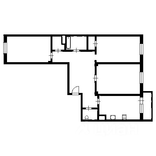 Планировка этой квартиры по данным Циан