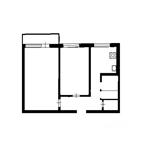 Планировка этой квартиры по данным Циан