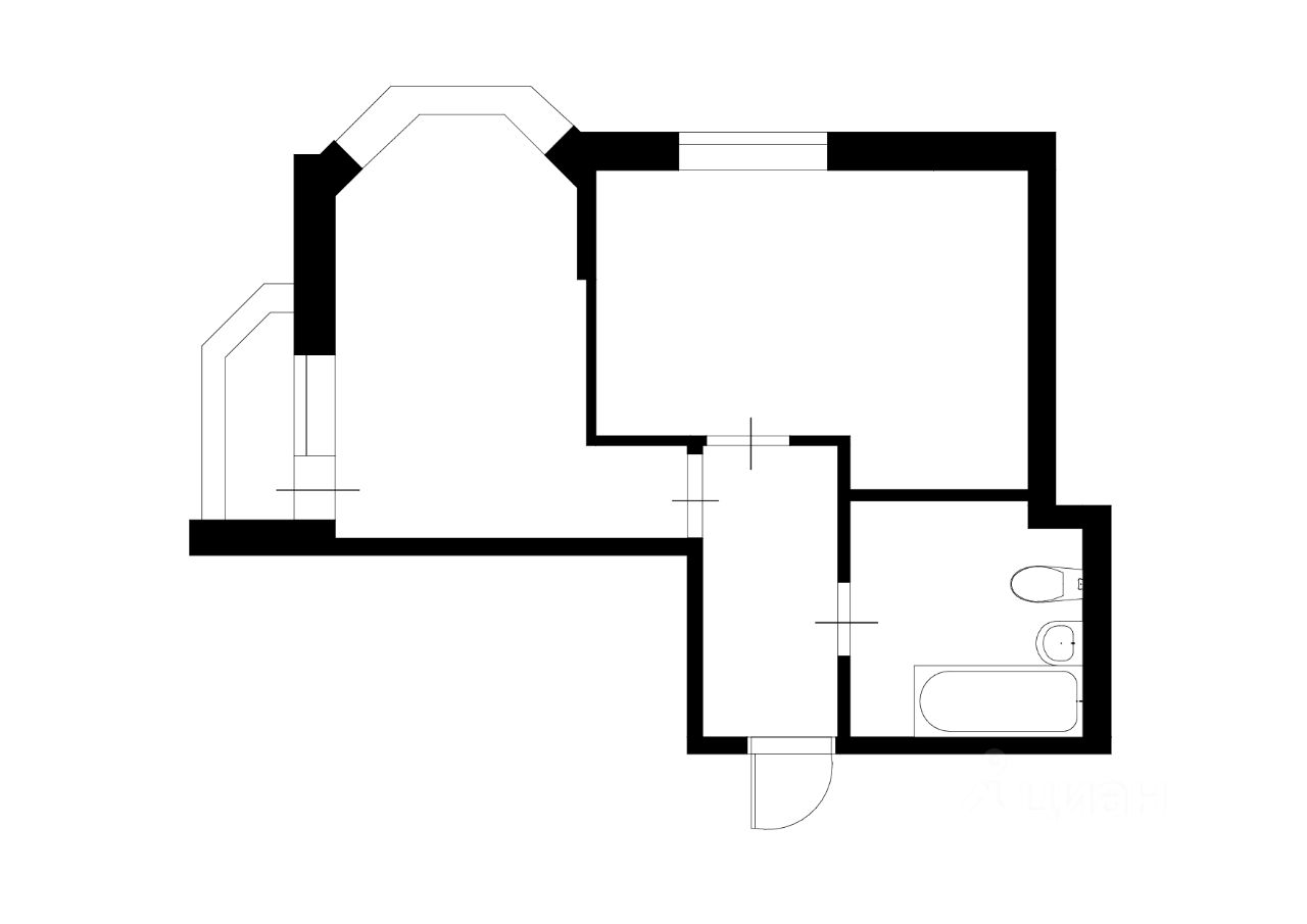 Планировка этой квартиры по данным Циан