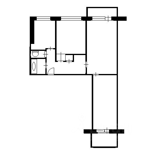 Планировка этой квартиры по данным Циан