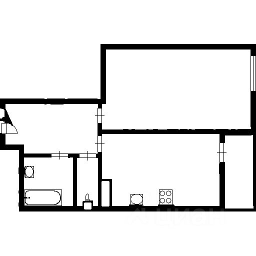 Планировка этой квартиры по данным Циан