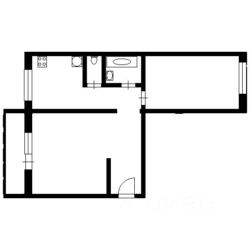 Планировка этой квартиры по данным Циан