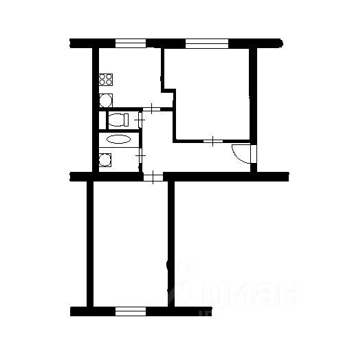 Планировка этой квартиры по данным Циан