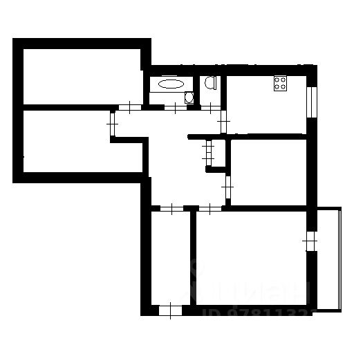 Планировка этой квартиры по данным Циан