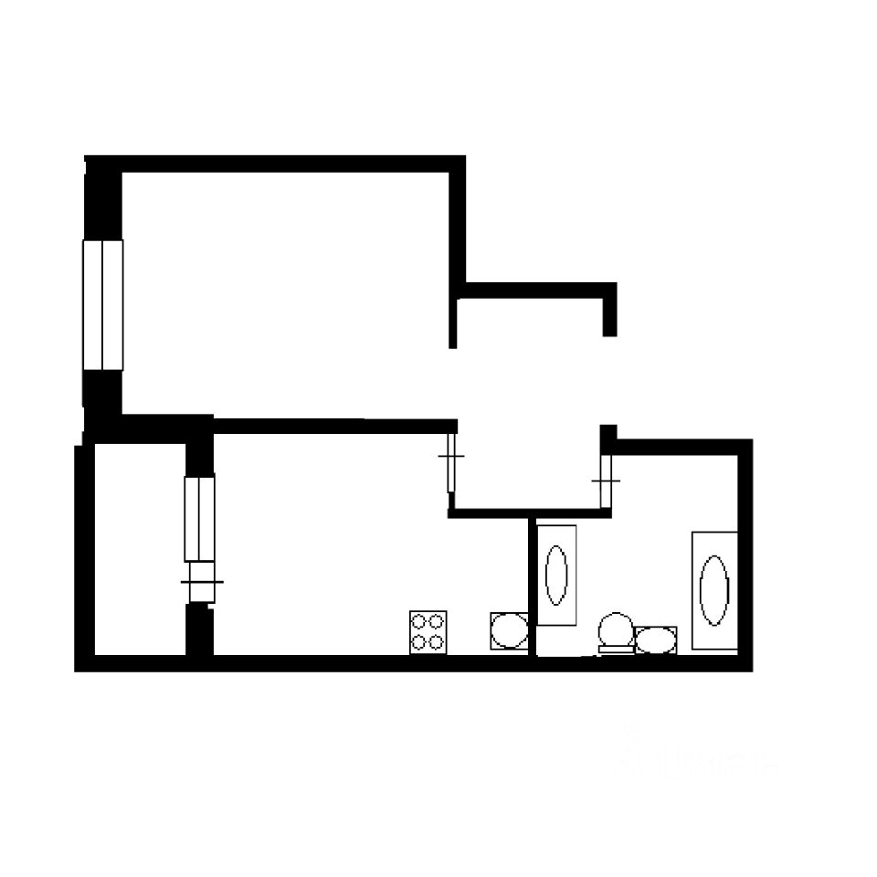 Планировка этой квартиры по данным Циан
