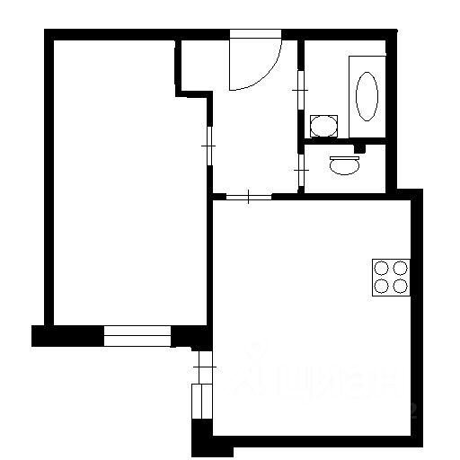 Планировка этой квартиры по данным Циан
