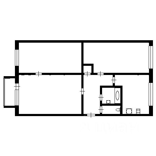 Планировка этой квартиры по данным Циан