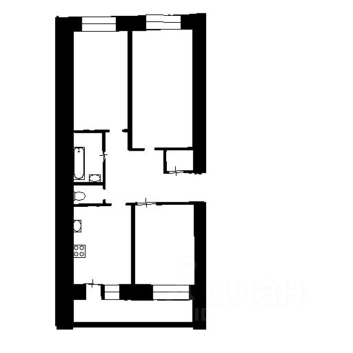 Планировка этой квартиры по данным Циан