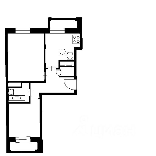 Планировка этой квартиры по данным Циан