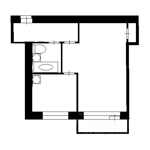 Планировка этой квартиры по данным Циан