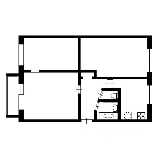 Планировка этой квартиры по данным Циан