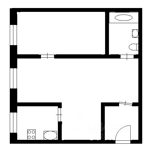 Планировка этой квартиры по данным Циан